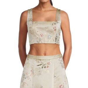 NWT Adam Lippes Floral Embroidered Crop Top